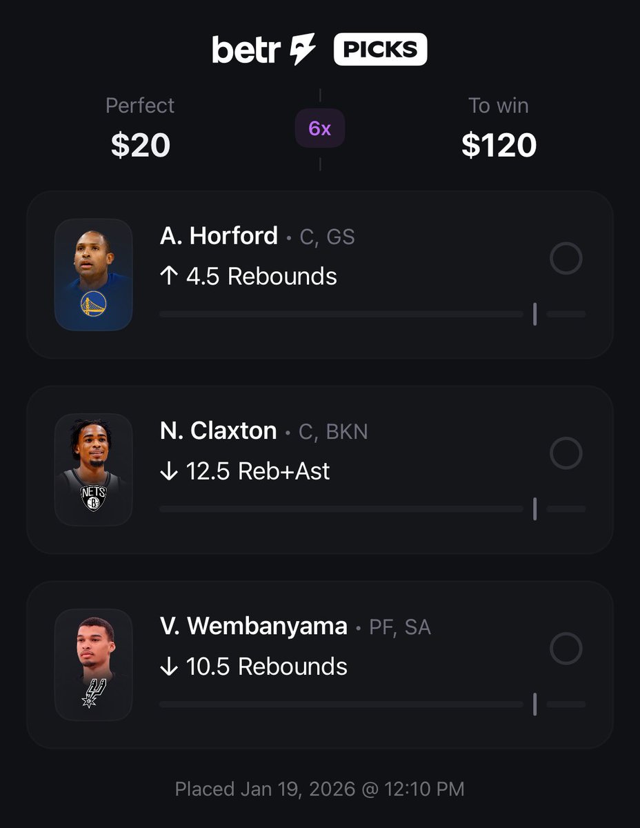 BetWithKidKati's tweet photo. 6x Betr NBA Slip!

All plays found on @UpsideTools 

Good luck if tailing 🫡

https://t.co/o8HH4abr4C https://t.co/V0BSzhGj4z