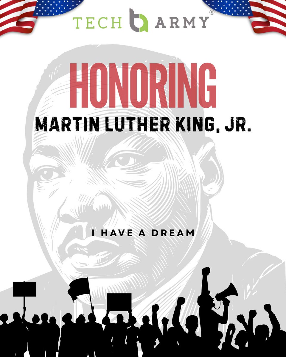 TechArmyLLC's tweet photo. Honoring Dr. Martin Luther King Jr. and his enduring legacy of equality and service.

#MLKDay #DayOfService #IT #Florida #TechArmy #Plantation #CivilRights https://t.co/EvCZCO3GBP