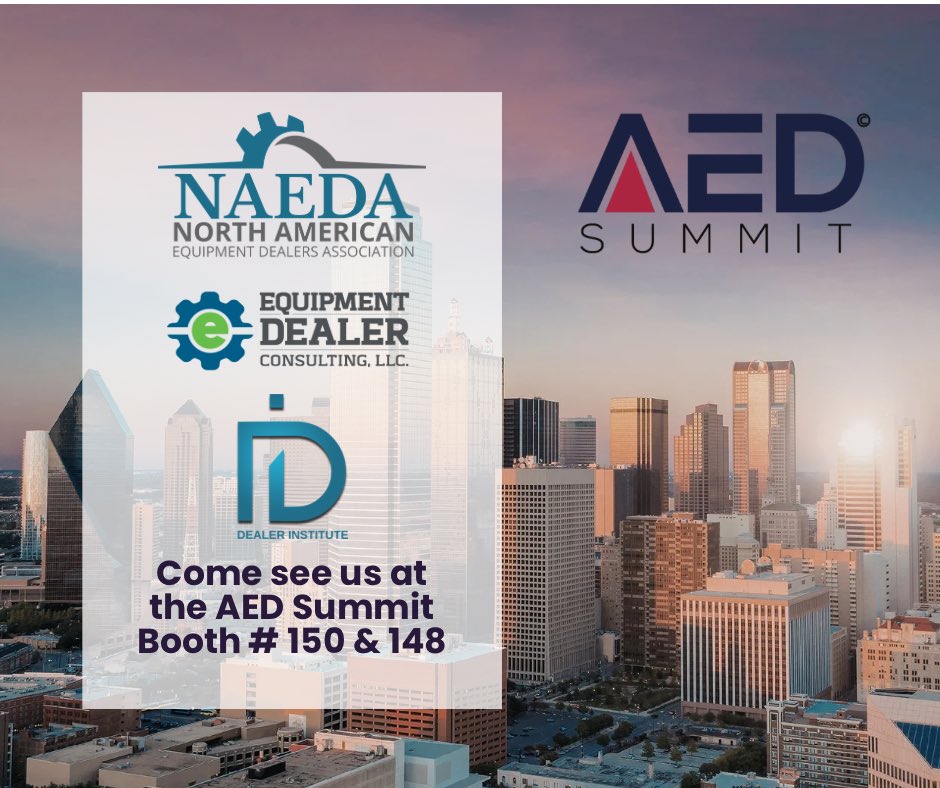 DealerInst's tweet photo. Join us at the AED Summit! Visit us at booths 150 &amp; 148 and let’s talk about supporting and strengthening equipment dealers. See you on the show floor!
#NAEDA #AEDSummit https://t.co/T1HQdinjj1