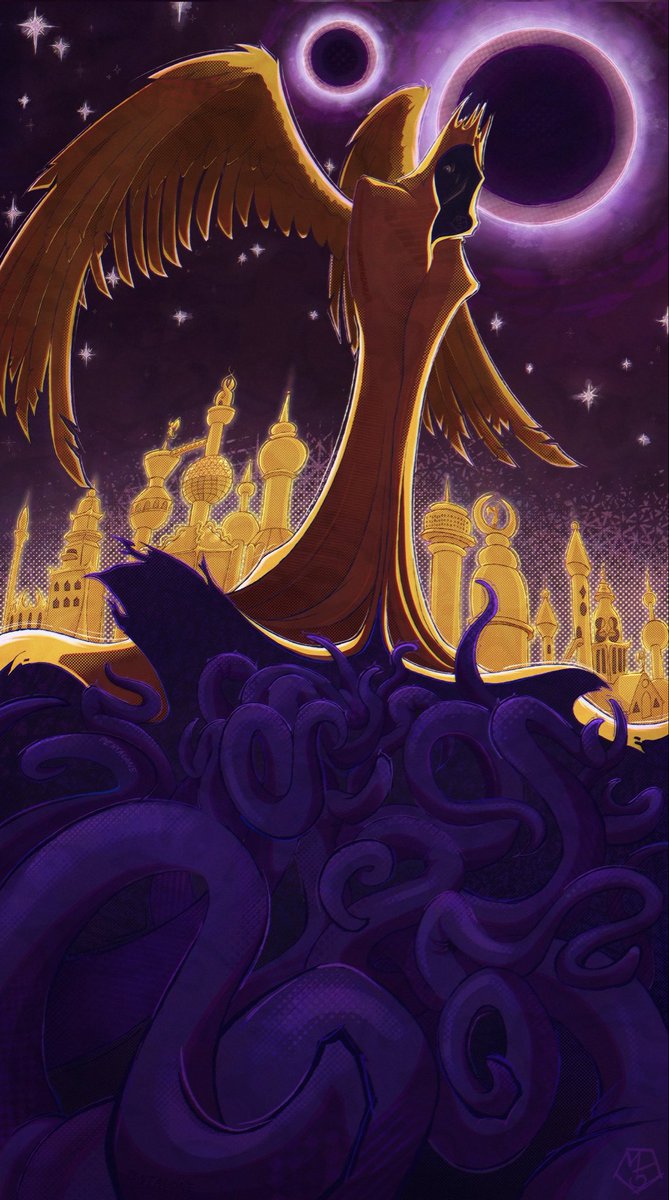 _Pentagone_'s tweet photo. January’s post is this King in Yellow inspired piece.  Hopefully soon I will post more frequently, work in progress photos and such. 
#kinginyellow #digitalart #noai #carcosa #elderitchhorror https://t.co/0T2ApXUrlK