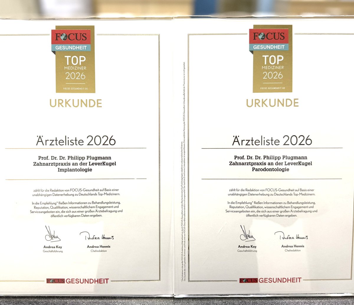 plugmann's tweet image. FOCUS Top-Mediziner 2026 – Implantologie &amp;amp; Parodontologie 🌟

Dass wir 2026 in die Ärzteliste von FOCUS Gesundheit aufgenommen wurden, freut uns sehr – besonders in gleich zwei Fachbereichen. 🙌

Dankeschön an unser Team und an alle, die uns ihr Vertrauen schenken.💪