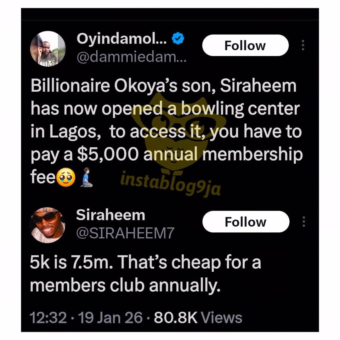 instablog9ja's tweet image. The N7.5million I charge for membership is cheap — Billionaire Okoya’s son tells a poor man
