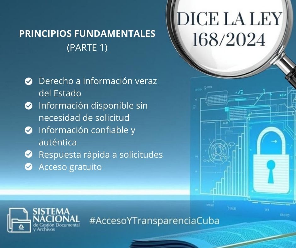 DirDGDyA's tweet photo. #AccesoYTransparenciaCuba | ¿En qué principios se fundamenta la Ley 168/2024 “De la Transparencia y el Acceso a la Información Pública”? (Parte 1) https://t.co/RyYjhgm3XQ