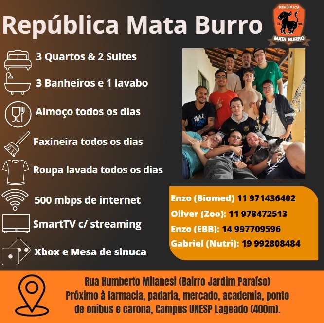 repmataburrobtu's tweet image. Acabou de entrar na UNESP Botucatu?📍
Parabéns pela aprovação!! 🥳
Chama a gente e vem fazer parte dessa família pra ter a melhor experiência da sua vida com boa companhia, oportunidades e muitas risadas! 🐴
#unesp #botucatu #unespbotucatu #republica #rep #moreemrep
