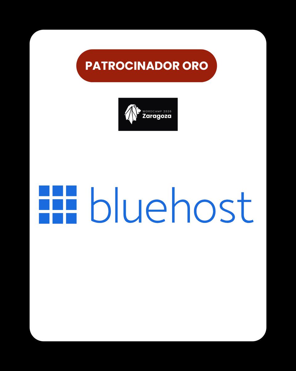 zaragozawp's tweet image. ⭐️Patrocinador ORO en #WCZGZ26

Muchas gracias a @bluehost por colaborar para hacer posible WordCamp Zaragoza 2026.

👉Tu hosting enfocado a sitios de WordPress, donde crear, hacer crecer y escalar tu presencia Online.

#WordPress #hosting