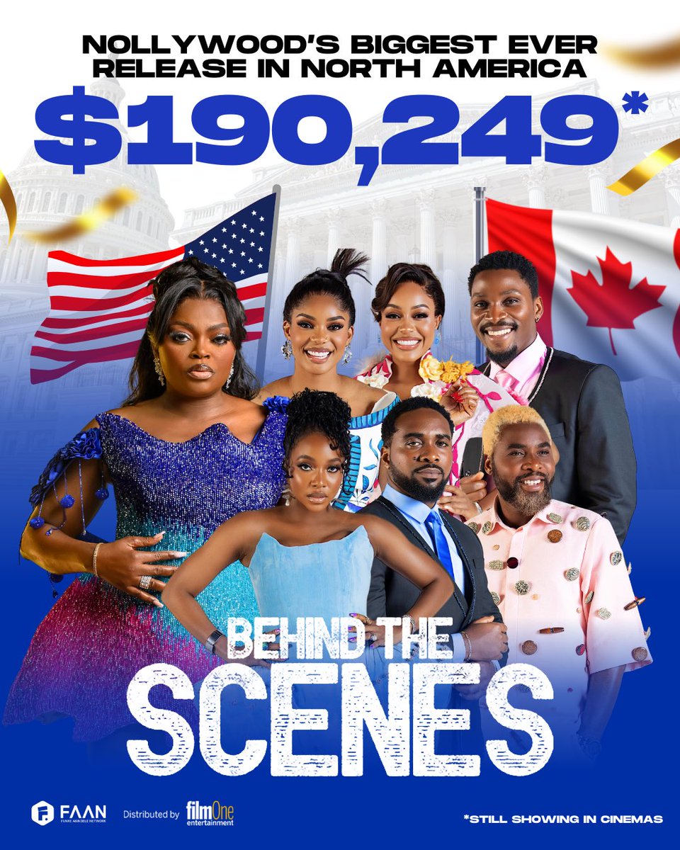 funkeakindele's tweet image. I’m honestly overwhelmed with gratitude, and I don’t take any of this for granted.

Slide 1 – Canada wow… thank you! You made the opening weekend unforgettable.
 In just 3 days, you showed BEHIND THE SCENES so much love, and this milestone means more to me than words can