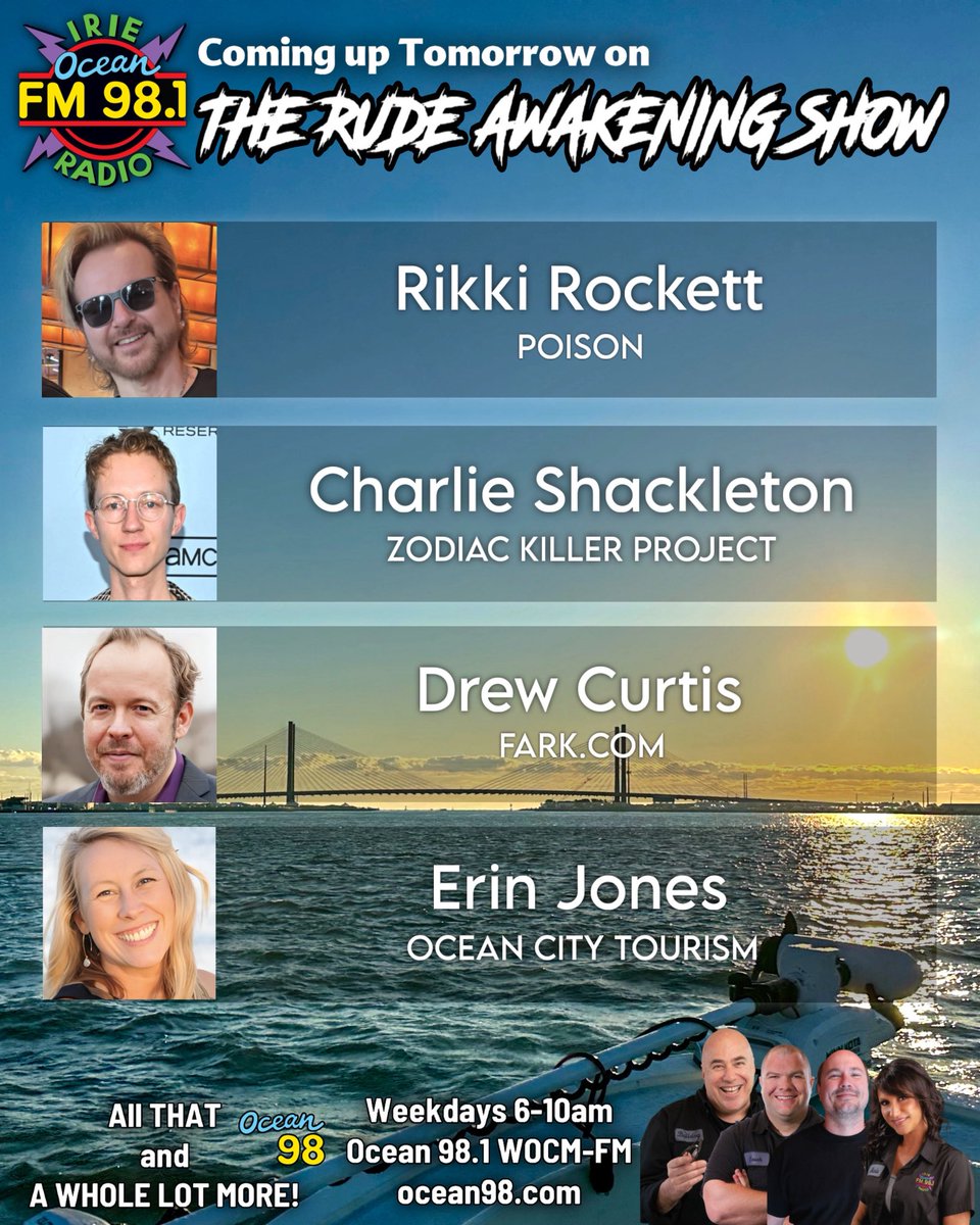 Coming up tomorrow morning! ocean98.com #ocean98 #ocmd #bulldogsrudeawakeningshow #voiceofthecommunity #thankyouforlistening