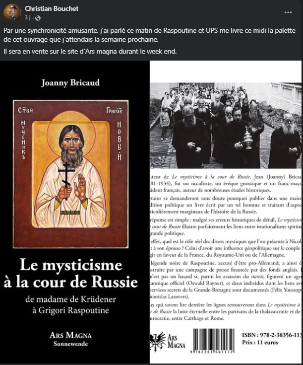 egregoor's tweet photo. Cet article sur la Consécration gnostique de #Guénon évoque son rival Bricaud dont @chBouchet édite un livre pour rappeler que #Raspoutine était l'un des « leurs » ⤵️

En effet et pas que géopolitiquement, l'expression « Empire de la fin » chère à Douguine se retrouve chez Papus. https://t.co/wIXBSDORcG