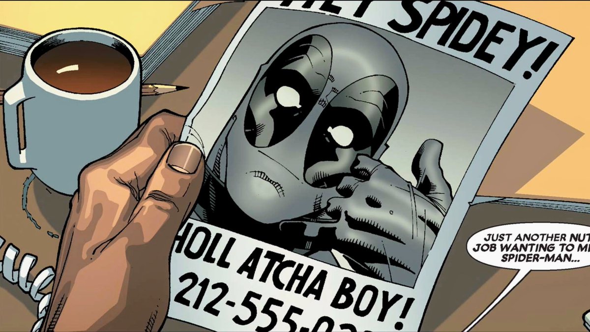 KyloKittyMeow's tweet image. They should make this flyer a spray for Deadpool in Rivals #spideypool (Deadpool (2008) #19)