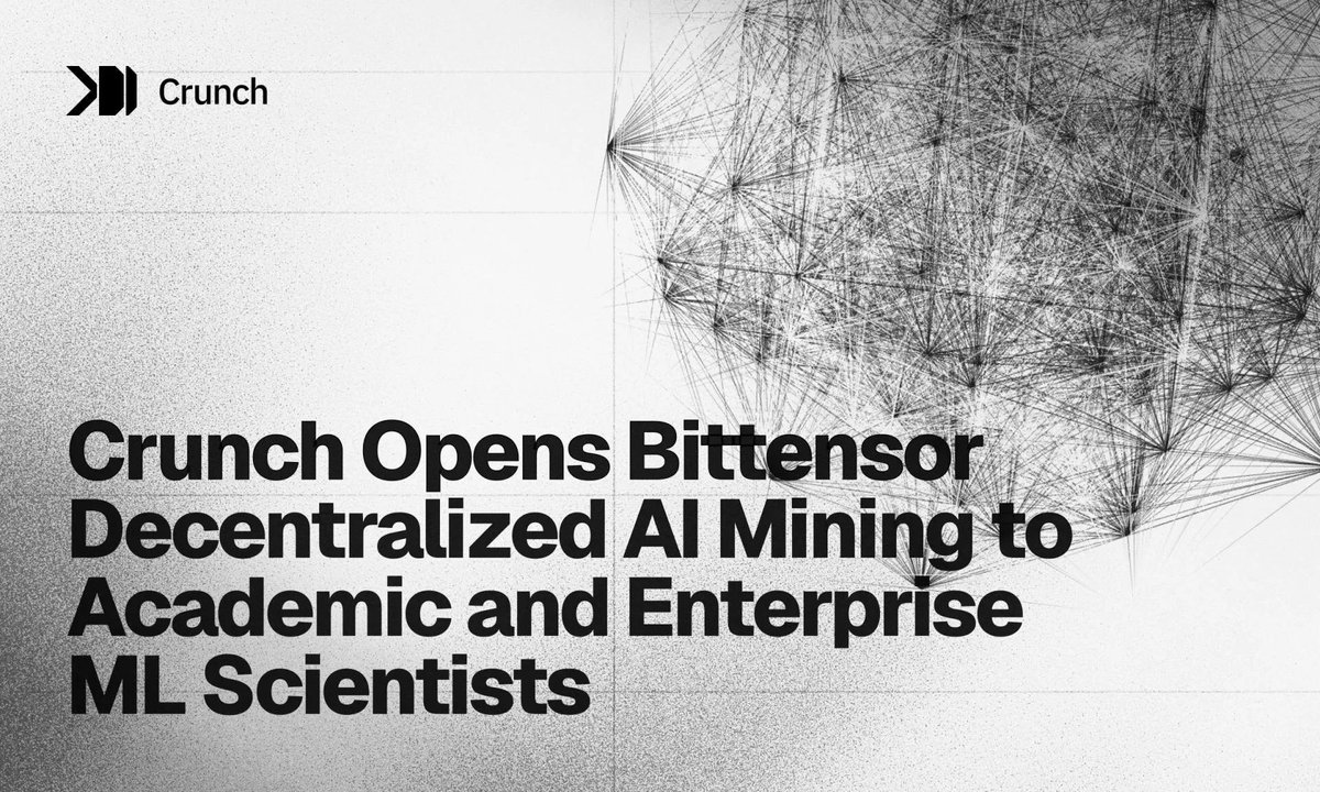 Crunch is opening <a href="/bittensor/">Bittensor</a> decentralized AI mining to academic and enterprise ML scientists.  

Expanding the diversity of intelligence flowing into subnets without requiring contributors to become blockchain savvy.  

Learn more: decrypt.co/355020/crunch-…