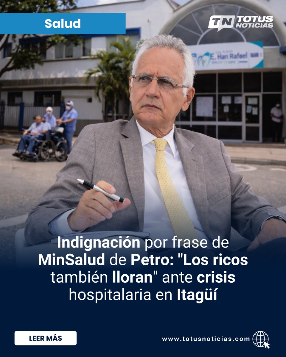 #Salud | Una ola de rechazo e indignación ha sacudido al país este lunes tras las declaraciones del Ministro de Salud, Guillermo Alfonso Jaramillo, quien utilizó la frase "los ricos también lloran".

totusnoticias.com/indignacion-po…