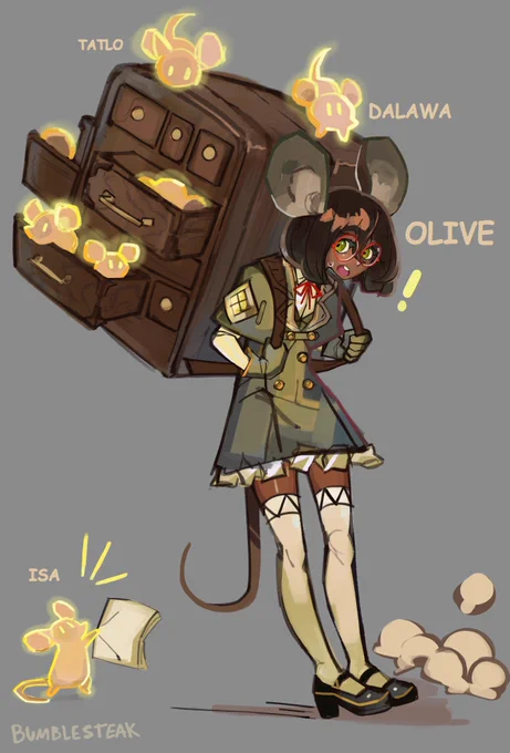 Olive and her familiars make up an entire sub-department at her Guild