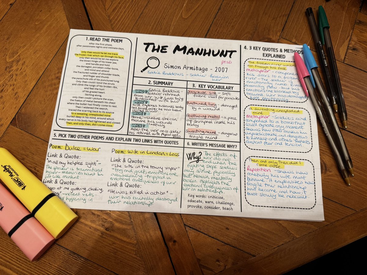 MrsRJOwen's tweet photo. Prepping some revision resources for year 11 poetry! #eduqas #gcselit https://t.co/iBJEFH2Ho7