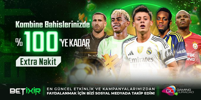 BetiXir__'s tweet photo. 🏆 #BetiXir 'de Kombine Bahislerine Özel %100 Ekstra Nakit Fırsatı ‼️

⚡️Kombine Bahislerinizde %100 'e Kadar Ekstra Nakit Promosyonu İle Kazancını Katla🌟

👉#BetiXir 'de Kazanç Çok , Kaybetmek Yok🔥

⏩ Promosyon Detayları ve Daha Fazlası İçin Tıkla (https://t.co/JrVlwkOhzS) ⏪ https://t.co/GW0l1yKQHF