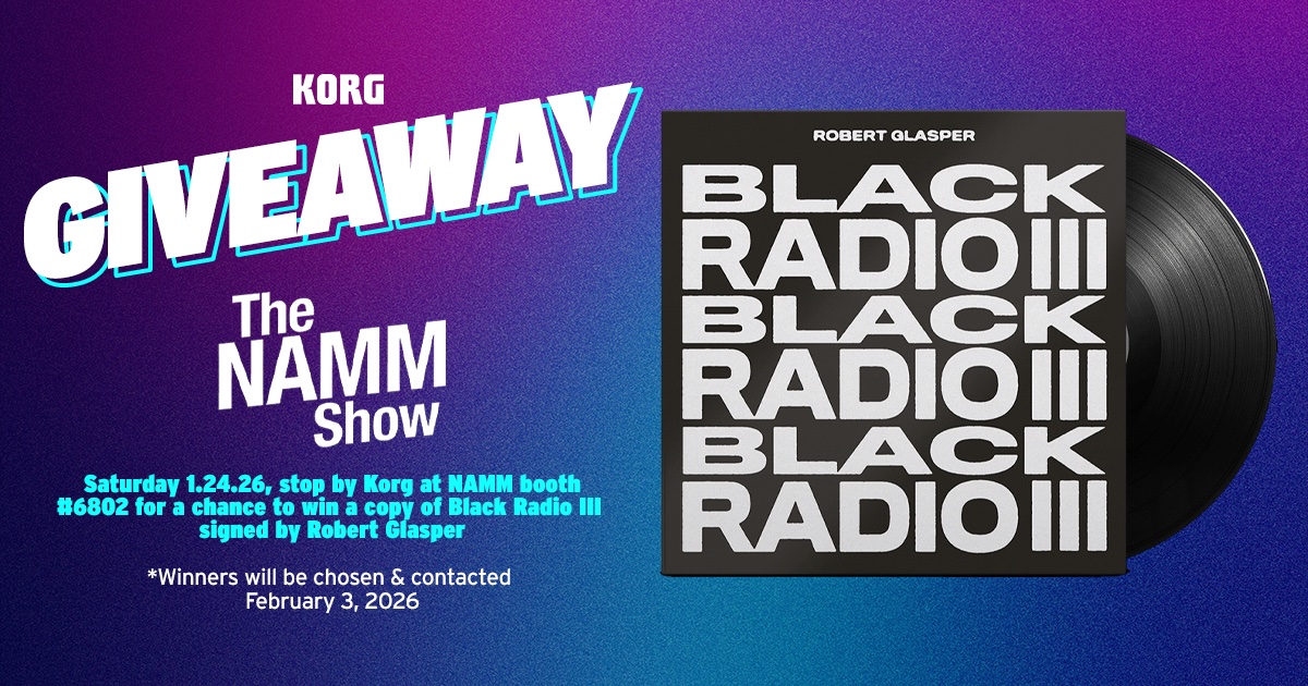 KorgUSA's tweet image. Today ONLY Stop by KORG at NAMM booth 6802 for a chance to win a copy of Black Radio III signed by @robertglasper!

Winners will be chosen and contacted 2/3.

#KORG #RobertGlasper #NAMM #NAMMShow #Giveaway