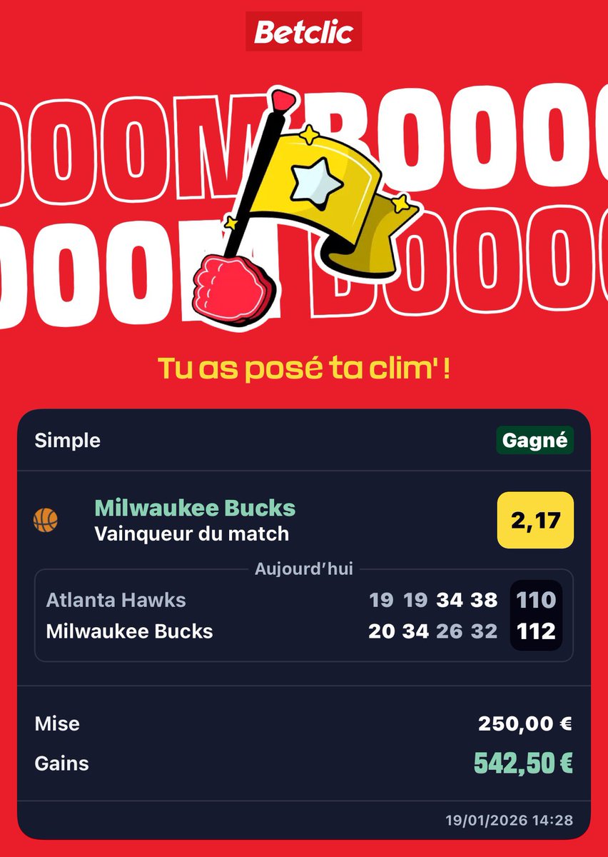 TONTONSEB10's tweet photo. 75 ❤️ + 25 RT Rapide je met le palier 2 direct pour ce soir ! #TeamParieur https://t.co/pIjODAJlxz