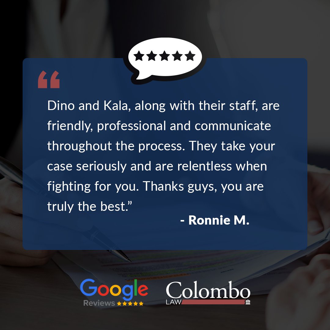 ColomboLaw's tweet image. We're happy to hear Dino, Kala, and our entire team were there for you, Ronnie. We wish you the best in the future! 

#ColomboLaw #HurtByATruck #HappyClient #Testimonial