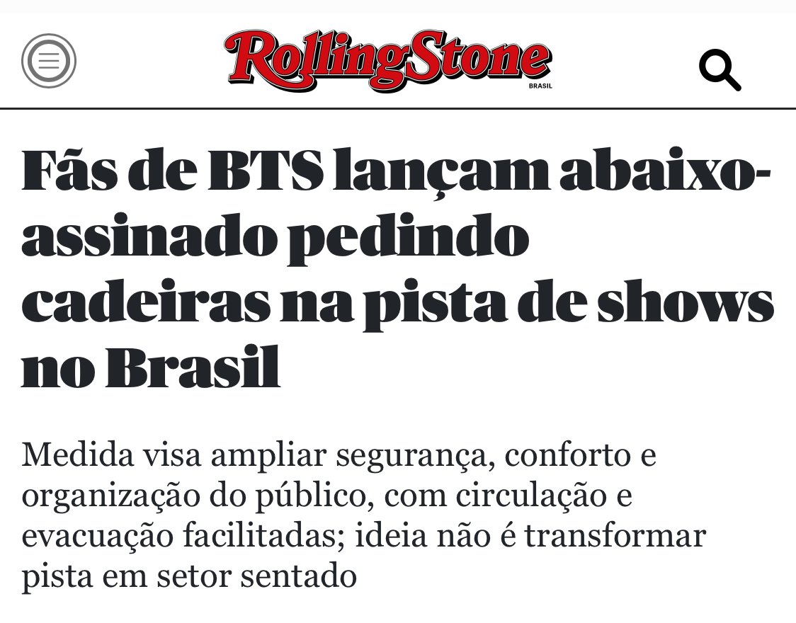 BARMYSTREAM's tweet image. 📰 ALCANCE VAI ALÉM DA PETIÇÃO

As assinaturas são super importantes, mas continuem falando sobre. É super importante sim termos essa discussão

Veículos como Estadão, Billboard Brasil, Rolling Stone Brasil e insiders do mundo de eventos estão falando sobre o nosso pedido, army…
