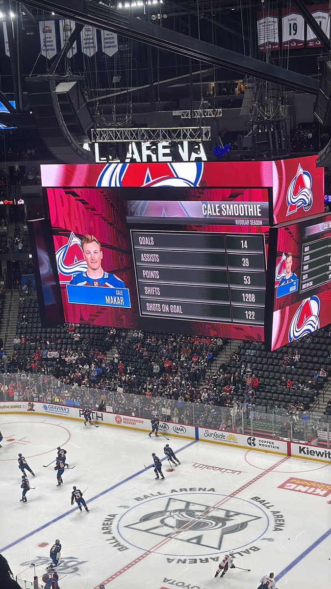 At the Avalanche game about to watch the best player in the world. #goavsgo