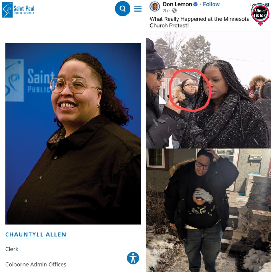 libsoftiktok's tweet image. BREAKING: One of the anti-ICE protesters who stormed a church has been identified as Chauntyll Allen, a school board member for Saint Paul Public Schools (@SPPS_News).

This woman is in charge of your children's education.

Any comment @SPPS_News??