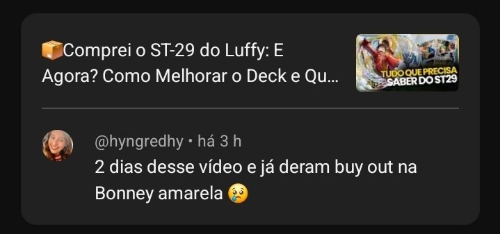 A situação do Card Game do One Piece me assusta. O que você acha disso?