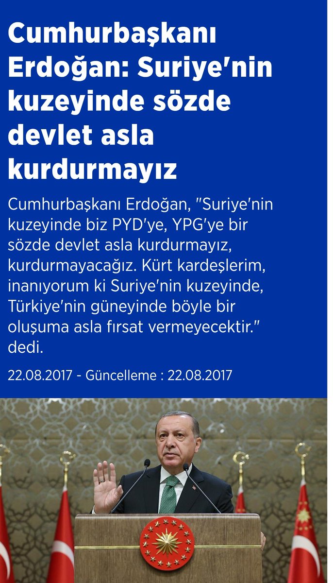 Cumhurbaşkanımız 
Recep Tayyip Erdoğan :
“Bölgemizde terörün devri tamamen kapanmıştır.”
#KüreselLiderErdoğan