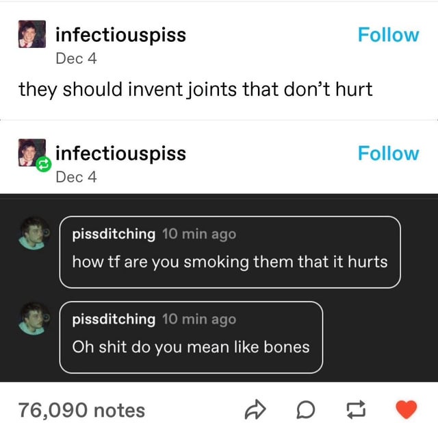 Mcrtwts_Museum's tweet image. 118 -- "they should invent joints that don't hurt"