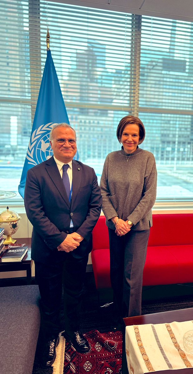 Today the Permanent Representative-designate of Italy to the United Nations, Amb. <a href="/margiodi/">Giorgio Marrapodi</a>, held a highly cordial pre-credential meeting with Ms. Beatrix Kania, Chief of Protocol of the United Nations and Director of the Protocol and Liaison Service.
The 🇮🇹PR looks forward to a