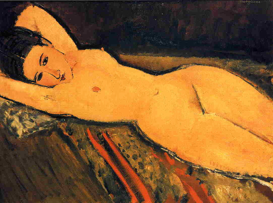 Reclining nude with Arms Folded under Her Head #artbots #modigliani