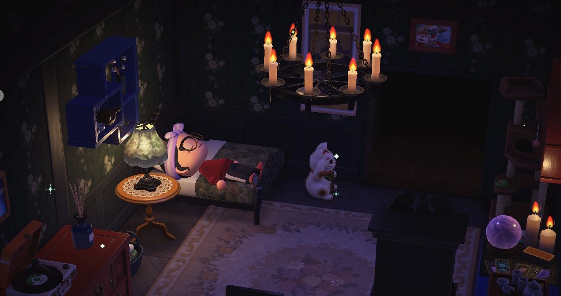 hellishmachine's tweet photo. I wish my acnh bedroom was real it’s so cozy🥹🖤✨ https://t.co/AdKQ2k9y3S