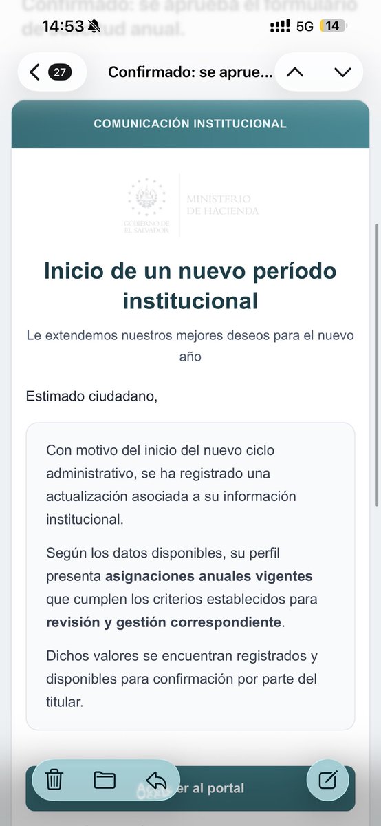 Vladybarr's tweet photo. @HaciendaSV alerta frente a estos correos, potencial estafa. https://t.co/aGspaq3uHo