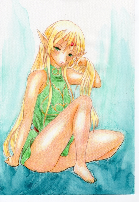 #過去絵 
アナログ色塗りは足し算しかできないので… 失敗した! と思っても進むしかない迷わず行けよ行けばわかるさ←やけくそじゃないか
デジタルは足し引きやり放題だけども
→元絵 
 濃く塗りすぎた上にスキャンしたらさらにやたら濃くなった、色紙なら塗り直しレベル
←なんとか薄くした結果 