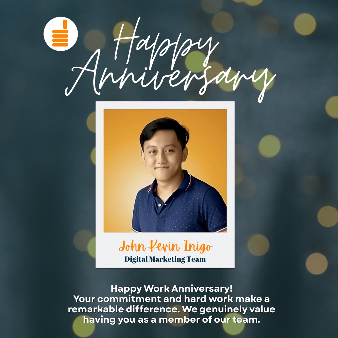 Happy work anniversary, Kevin! 🎉 Grateful for the contributions, commitment, and positive energy you bring every day. #TeamFourandhalf #WorkAnnivesary