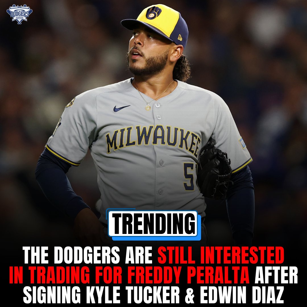 DodgersNation's tweet image. The Dodgers are still maintaining interest in trading for Brewers star pitcher Freddy Peralta 🚨

Adding Peralta after signing Edwin Diaz and Kyle Tucker would be WILD.