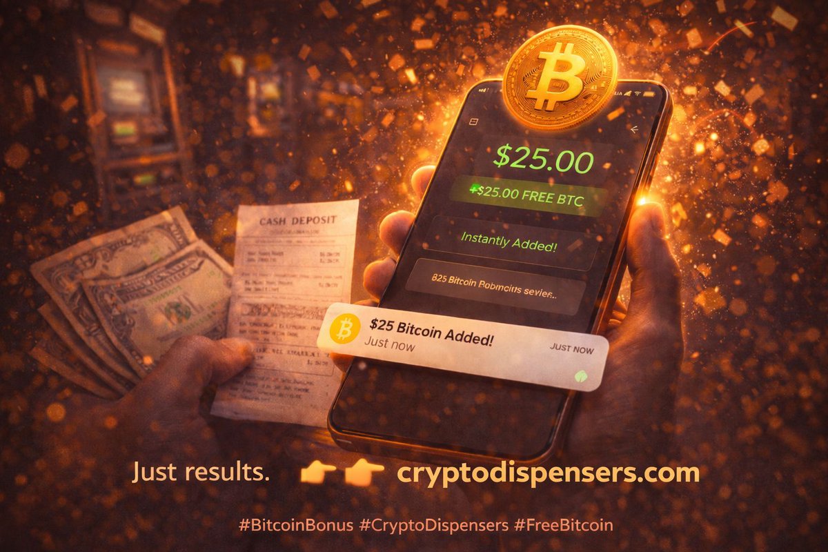 cryptodispenser's tweet image. This feels fake until it happens to you.

Cash deposit complete.
Account refreshed.
Balance boosted.

$25 in free Bitcoin added instantly.

No emails to wait for.
No support tickets.
No guessing.

Just results.

See it happen

👉CryptoDispensers.com

#BitcoinBonus