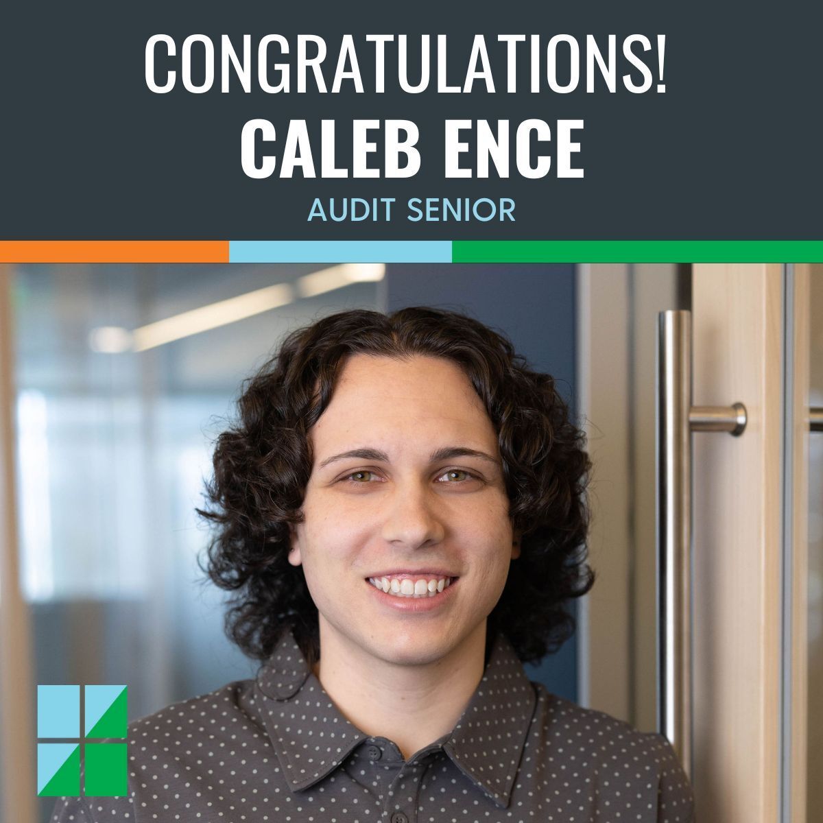 LarsonCPA's tweet image. A big moment worth celebrating! Please join us in congratulating Caleb Ence on his promotion to #Audit Senior. This accomplishment highlights his dedication and the value he brings to our firm every day. #LifeAtLarson #StrengthInNumbers
