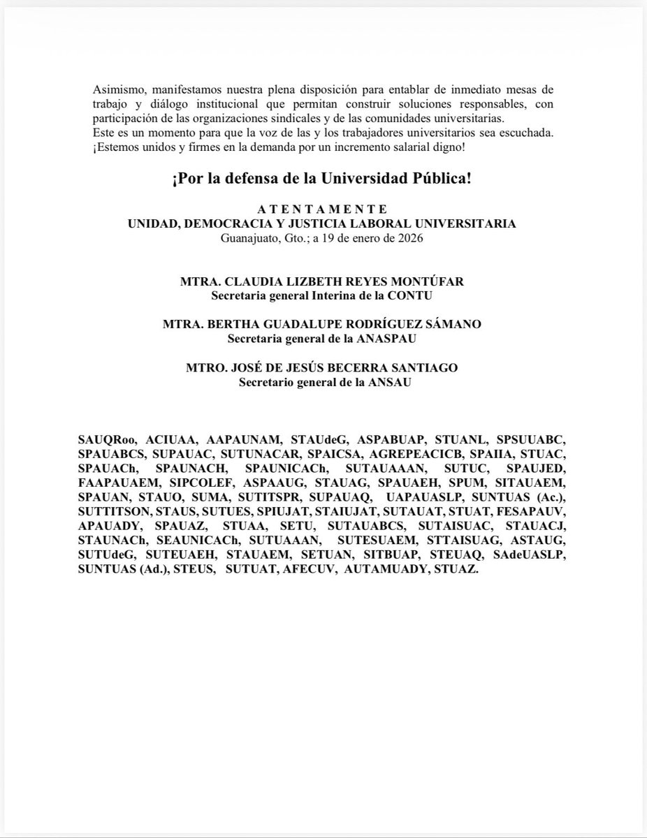 🗣️ Posicionamiento de la CONTU ante la aprobación del Presupuesto de Egresos de la Federación 2026.

<a href="/GobiernoMX/">Gobierno de México</a> <a href="/Claudiashein/">Claudia Sheinbaum Pardo</a> <a href="/Mx_Diputados/">H. Cámara de Diputados</a> <a href="/SEP_mx/">SEP México</a> <a href="/Hacienda_Mexico/">Hacienda</a>