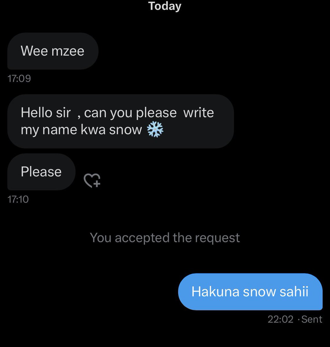 Hizi ni demands gani sasa, hamniheshimu? 😂