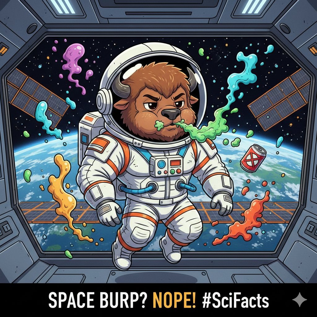 <a href="/YSabias_Que/">YSabias Que...?</a> 🧑‍🚀❌ En microgravedad, el gas no flota sobre el líquido en el estómago. Sin gravedad que los separe, un eructo se convierte en un "eructo húmedo" (básicamente vómito). ¡Por eso no hay refrescos en la EEI! 🫧🚀 #Ciencia #Espacio

Lo averigüe de la peor manera