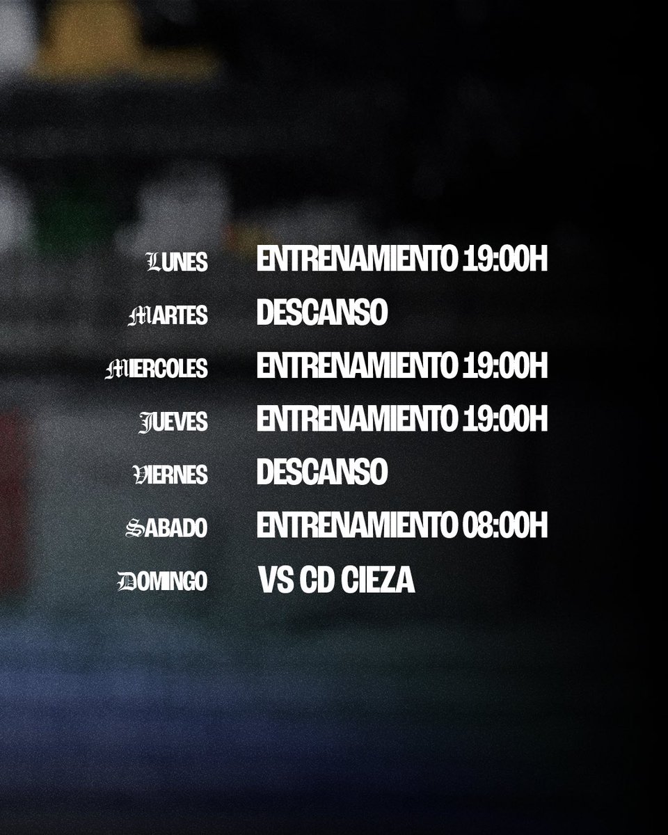 #J19 | 🗓️ 𝗣𝗟𝗔𝗡 𝗦𝗘𝗠𝗔𝗡𝗔𝗟 

🎯 <a href="/cdcieza_/">𝐂𝐥𝐮𝐛 𝐃𝐞𝐩𝐨𝐫𝐭𝐢𝐯𝐨 𝐂𝐢𝐞𝐳𝐚</a> 

#CiezaSantomera