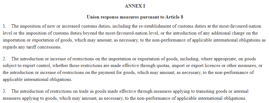 LowBeta's tweet image. The Greenland issue seems exactly the type of thing the EU's Anti-Coercion Instrument (ACI) was designed for.

Annex I of the regulation details the EU's potential options for retaliation: tariffs, import/export controls, exclusion of foreign firms from from public procurement,…