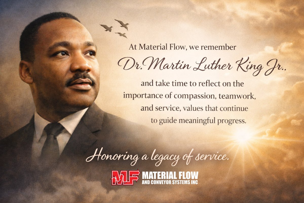 MaterialFlow's tweet photo. #InMemory #MLKDay #Service #Unity #Respect #Leadership #MaterialFlow https://t.co/n4Rsu5ZjFm