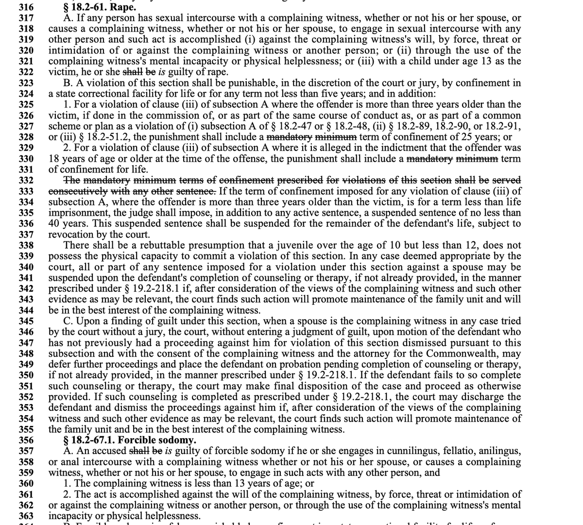 ChristianHeiens's tweet image. Democrats in Virginia have introduced a bill to eliminate mandatory minimum sentencing for rape, manslaughter, assaulting a law enforcement officer, possession and distribution of child pornography, and all repeat violent felonies.