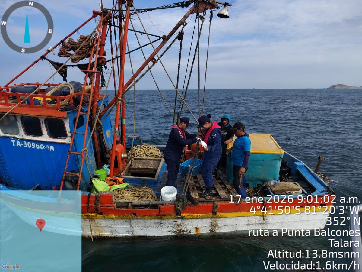 MGP_DICAPI's tweet image. El día sábado 17 de enero, la Capitanía de la Puerto de Talara, en acciones de Policía Marítima, a bordo de la Patrullera de Costa (PC-232), realizó un operativo denominado Punta Balcones en Piura. Se intervino la embarcación pesquera “SIEMPRE ESTHER”. acortar.link/dBaXaf