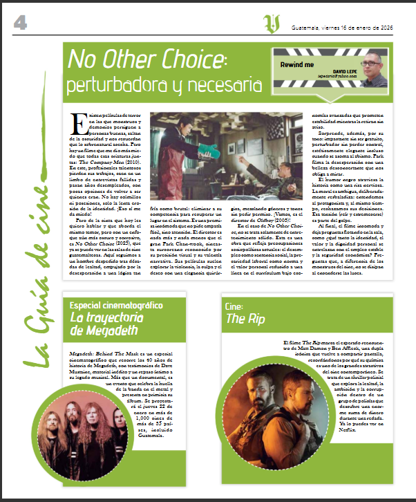lepedavid's tweet photo. “No Other Choice” es impactante, perturbadora y elegante. Una de las películas que más me llamaron la atención en 2025.
Te invito a leer mi columna acerca de este filme, en Revista Viernes del @DiariodeCA:
https://t.co/2HqwNakNdA https://t.co/eHNMVtTT1z