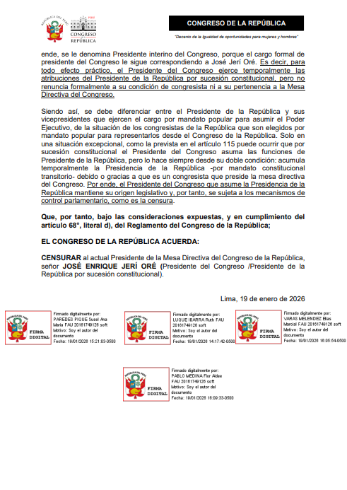 FlorPabloMedina's tweet image. ¡Jerí no puede seguir un día más en Palacio! Consecuente con mi posición, he firmado la moción de censura presentada por la congresista @RuthLuqueIbarra.
