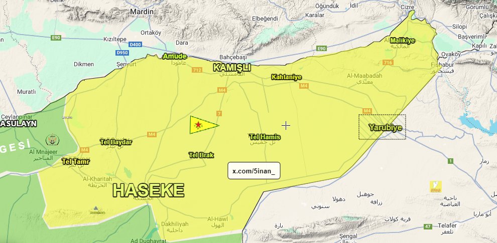 Haseke valiliğinin doğusu karıştı ! 
Irak sınırında yer alan Yarubiye'de (Til Koçer) bulunan SDG'ye bağlı Arapların olduğu Sanadid güçlerinin Suriye Hükümeti'ne katıldığı buradaki YPG unsurlarını kovduğu aktarılıyor. Şammar Aşiretinin oluşturduğu bu askeri birlikler etkin olarak