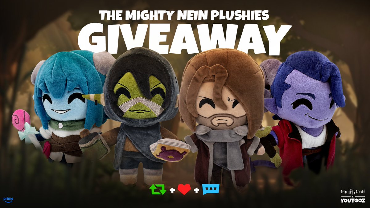 ⚔️ THE MIGHTY NEIN GIVEAWAY ⚔️

to win the full #themightynein plushie collection retweet &amp; like this post then comment CRITTERS 🎲

3 winners announced jan 21st ✨