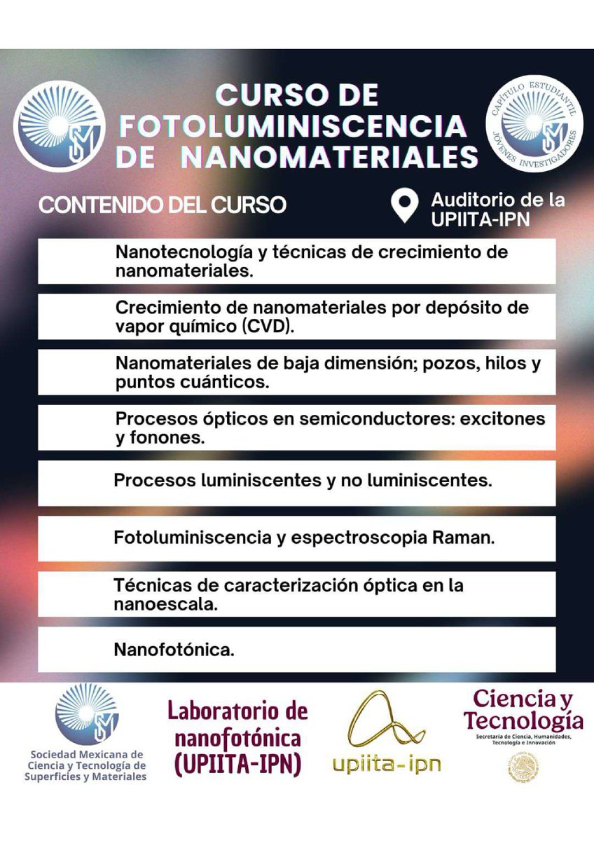 #JóvenesInvestigadores #fotoluminiscencia #Nanomateriales #IPN #ComunidadPolitécnica

IBS*dhh