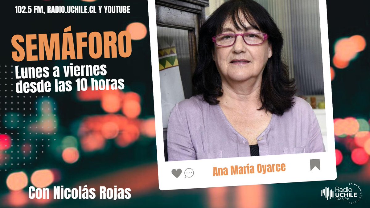 uchileradio's tweet photo. AHORA en #Semáforo: @rojasinostroza conversa con la antropóloga y académica de la @esp_uchile, Ana María Oyarce, conversa acerca de su distinción con el Premio Nacional de Antropología CAACH 2025 y su trabajo enfocado en la intersección entre salud pública, epidemiología e interculturalidad.

📻102.5 FM
🎧https://t.co/QaM6fOuvuF
💻https://t.co/mvPlnQTpPY